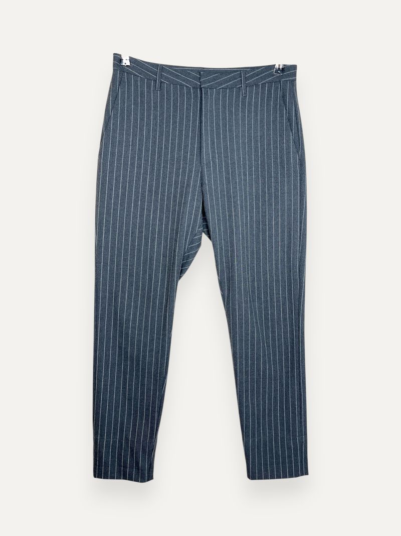 Grey Striped Dress Pants