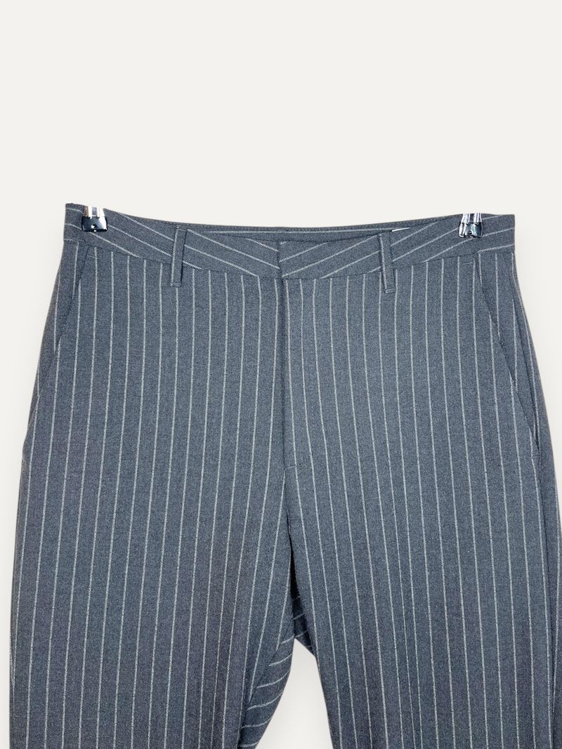 Grey Striped Dress Pants