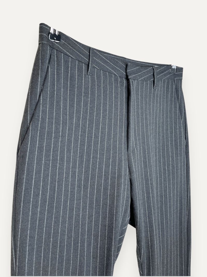 Grey Striped Dress Pants