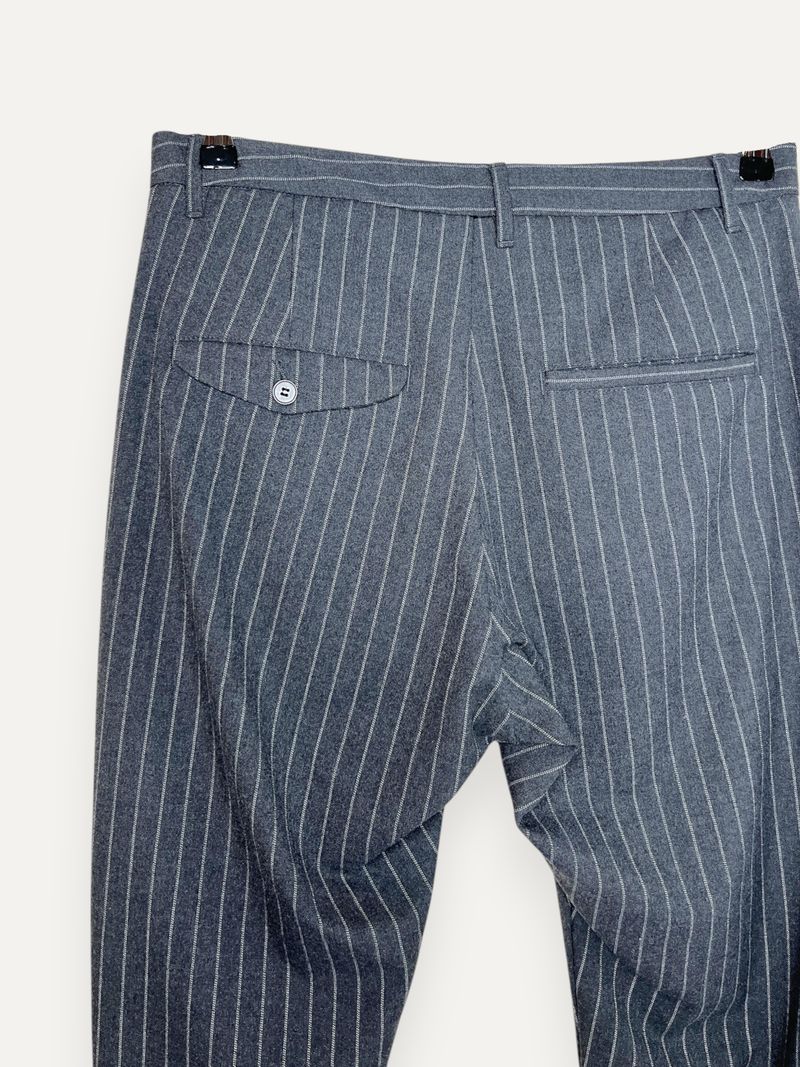 Grey Striped Dress Pants