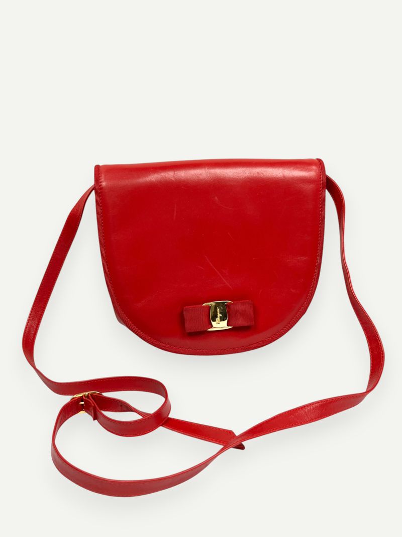 Red Leather Cross Body Handbag