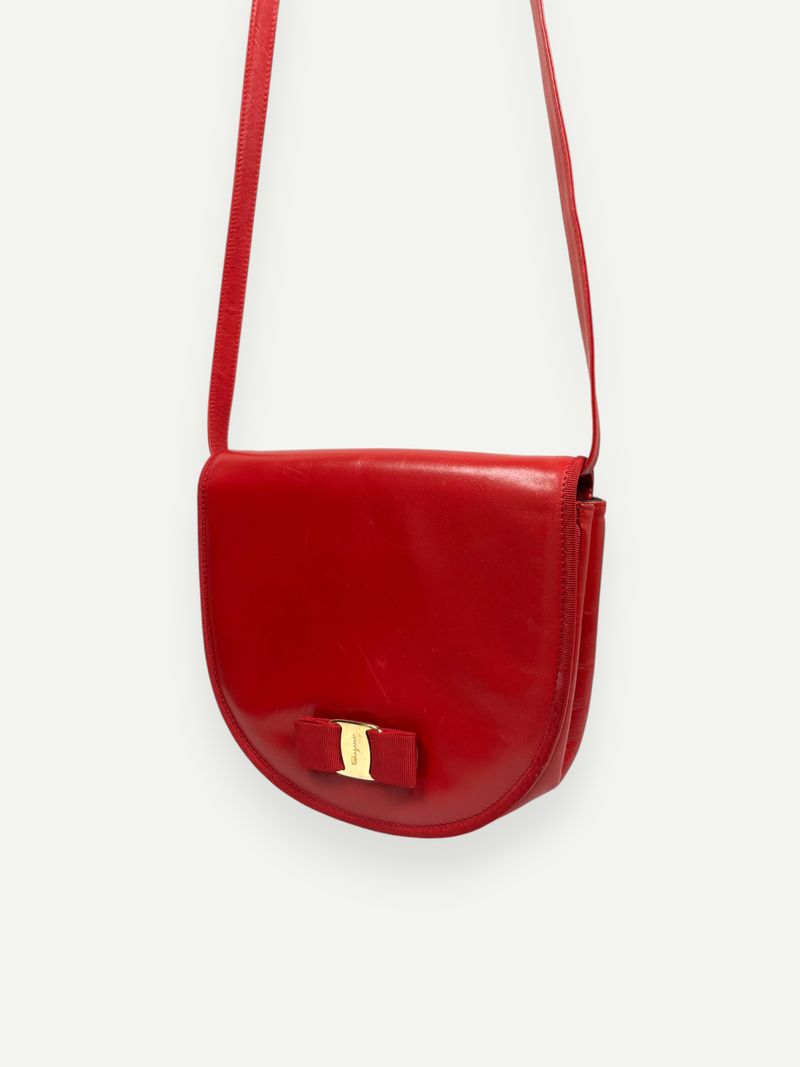 Red Leather Cross Body Handbag