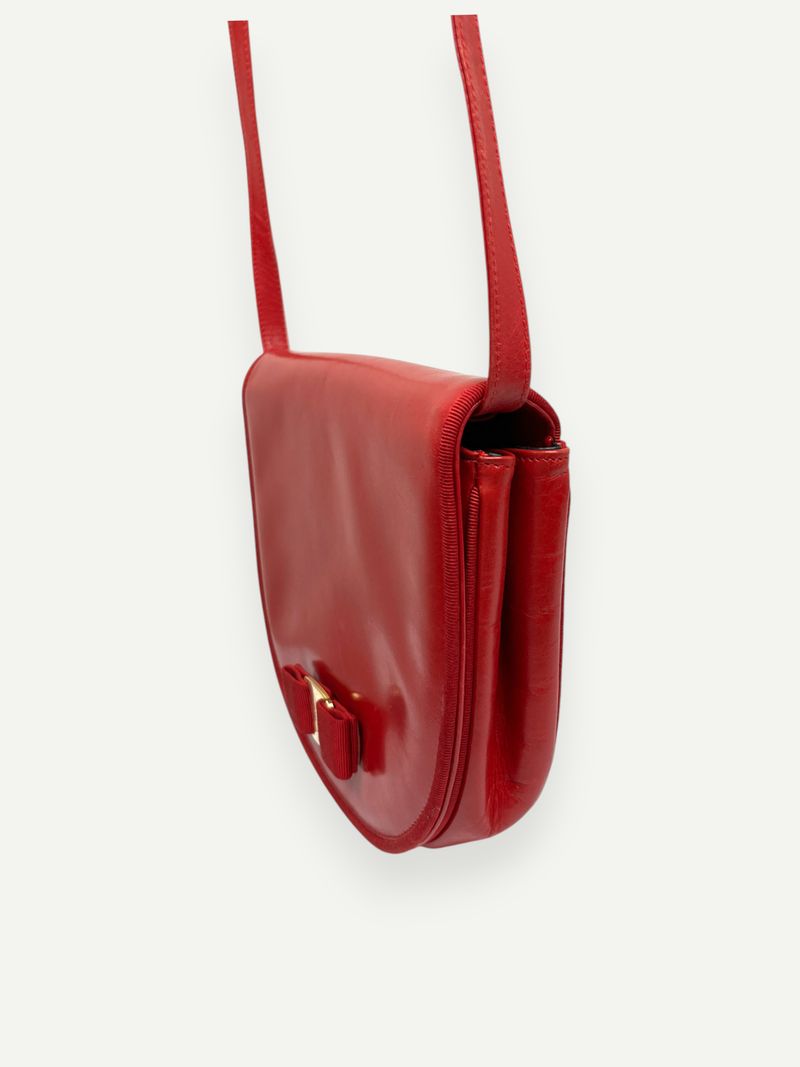 Red Leather Cross Body Handbag