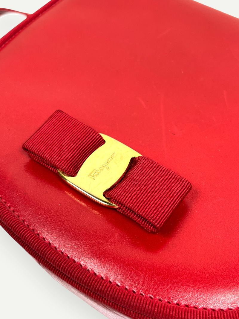 Red Leather Cross Body Handbag