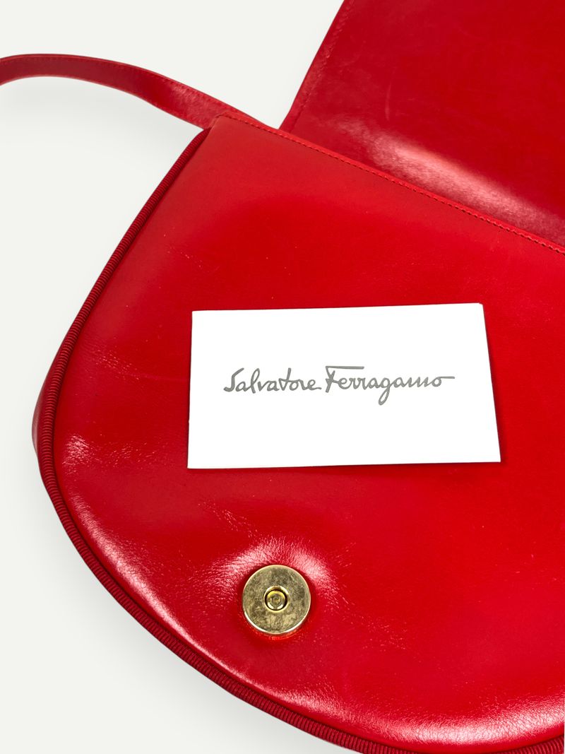 Red Leather Cross Body Handbag