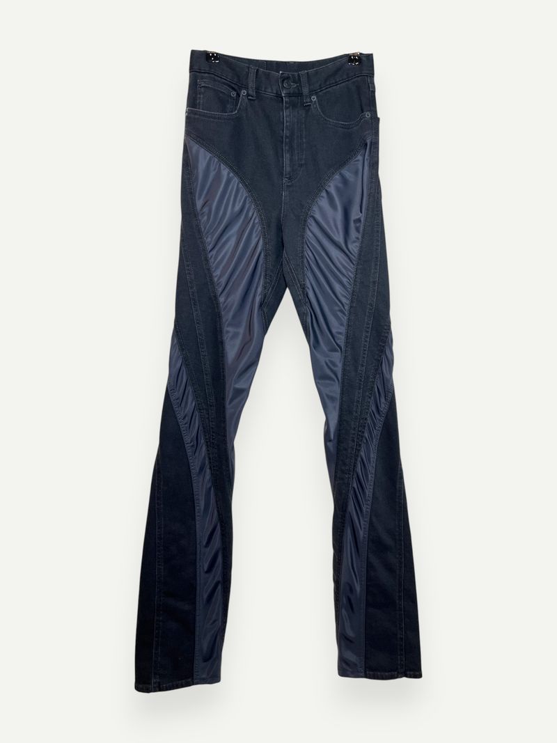 Black Spiral Panel Jeans