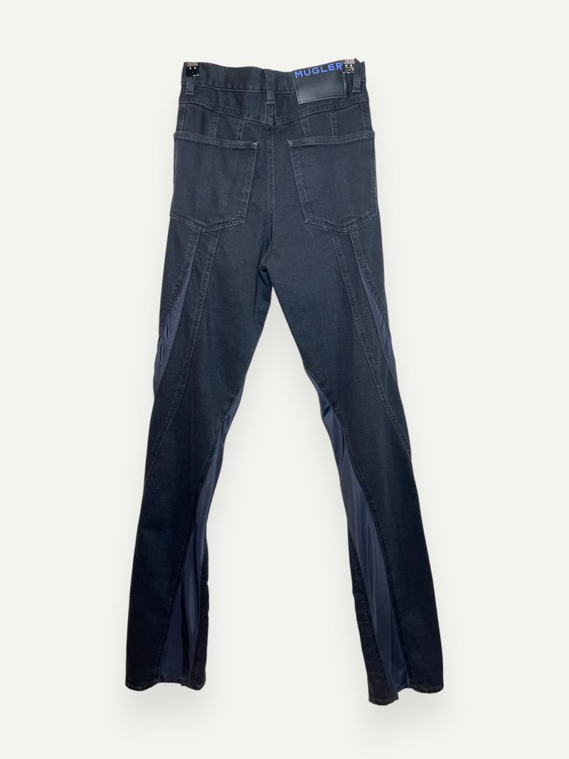 Black Spiral Panel Jeans