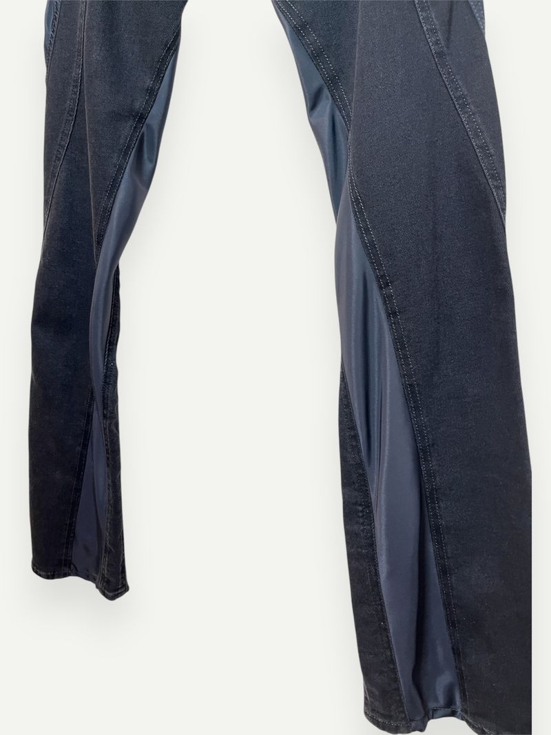 Black Spiral Panel Jeans