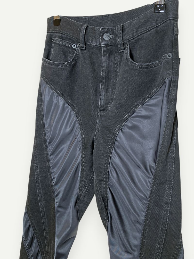 Black Spiral Panel Jeans