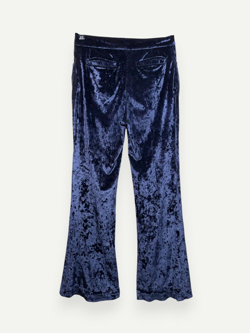 Dark Blue Velvet Casual Pants