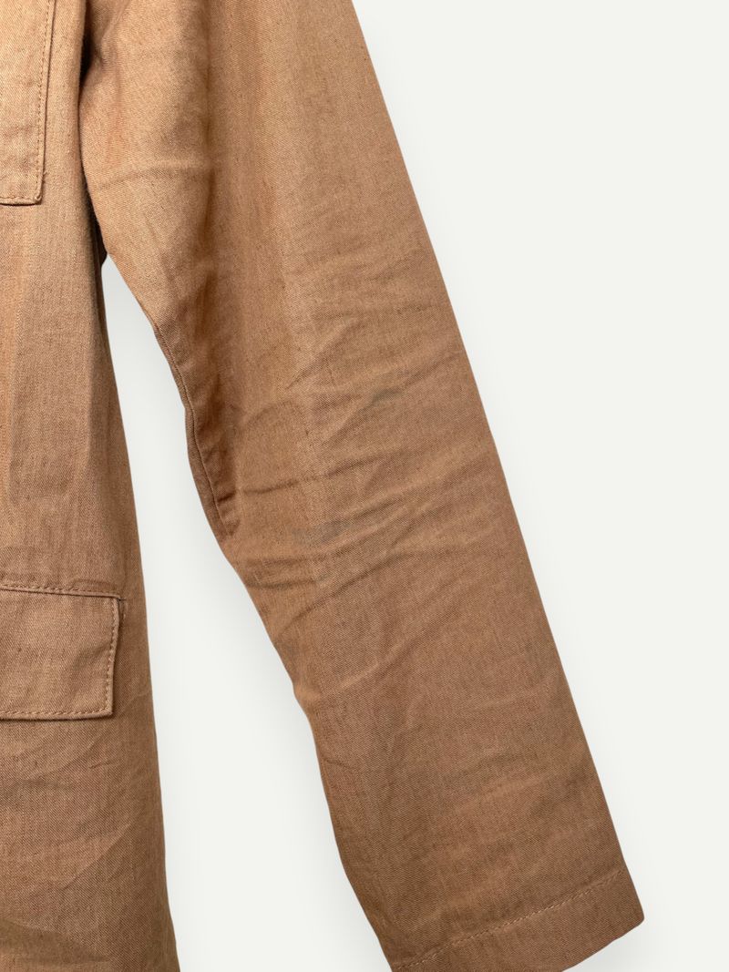 Brown Matilda Linen Blend Wrap Jacket