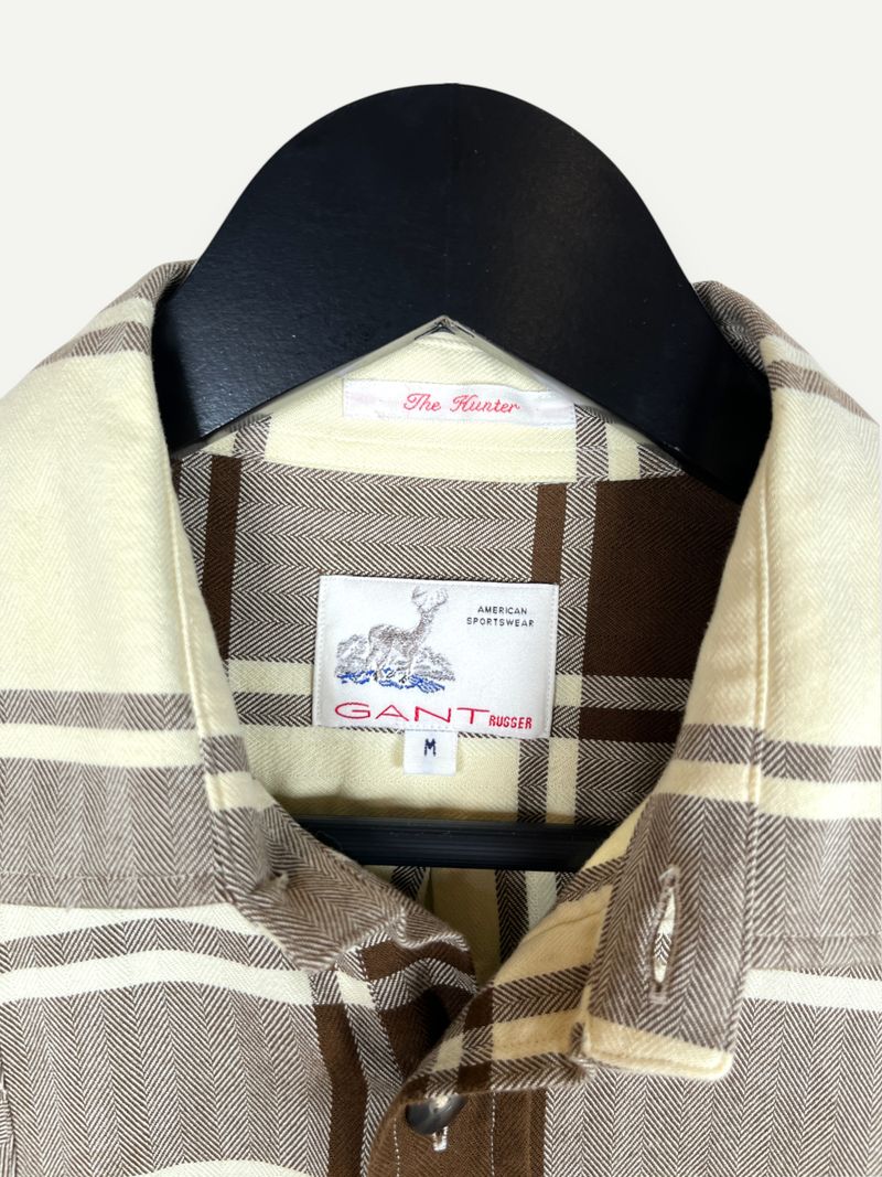 Yellow and Brown Plaid Casual Shirt