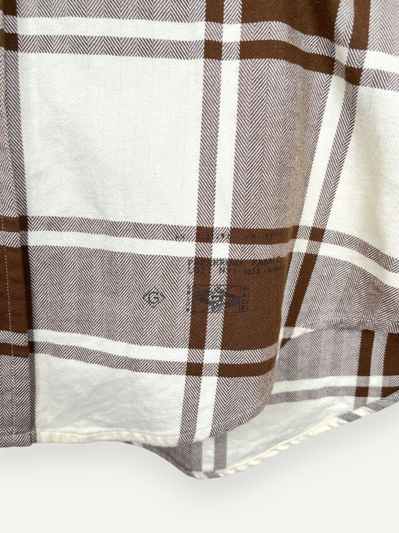 Yellow and Brown Plaid Casual Shirt