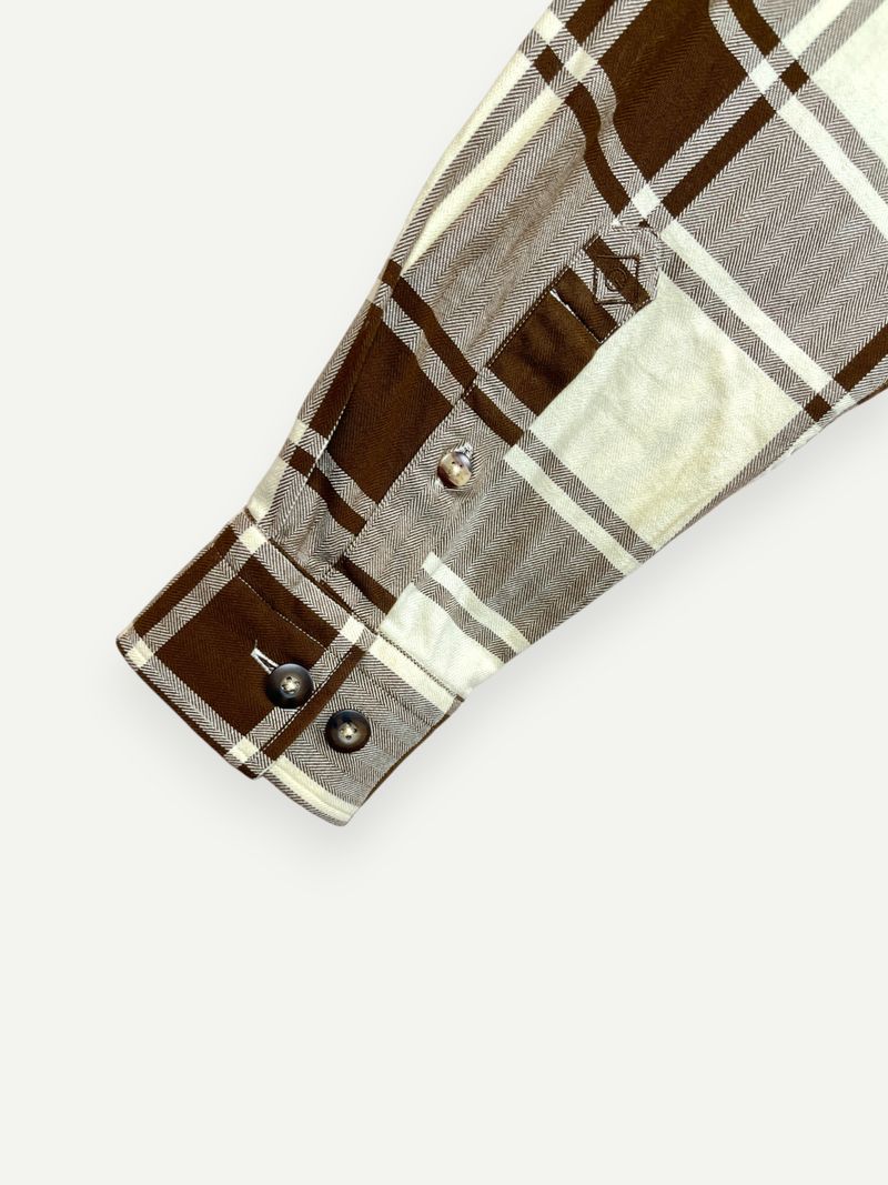 Yellow and Brown Plaid Casual Shirt