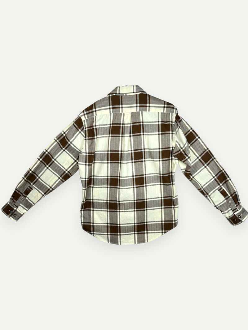 Yellow and Brown Plaid Casual Shirt