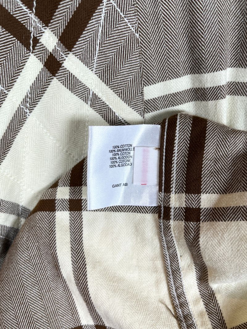 Yellow and Brown Plaid Casual Shirt