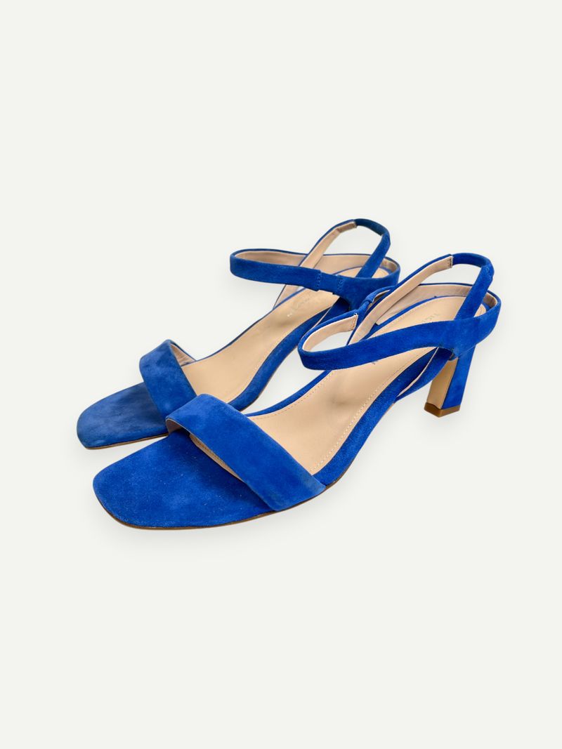 Blue Suede High Heel Sandal