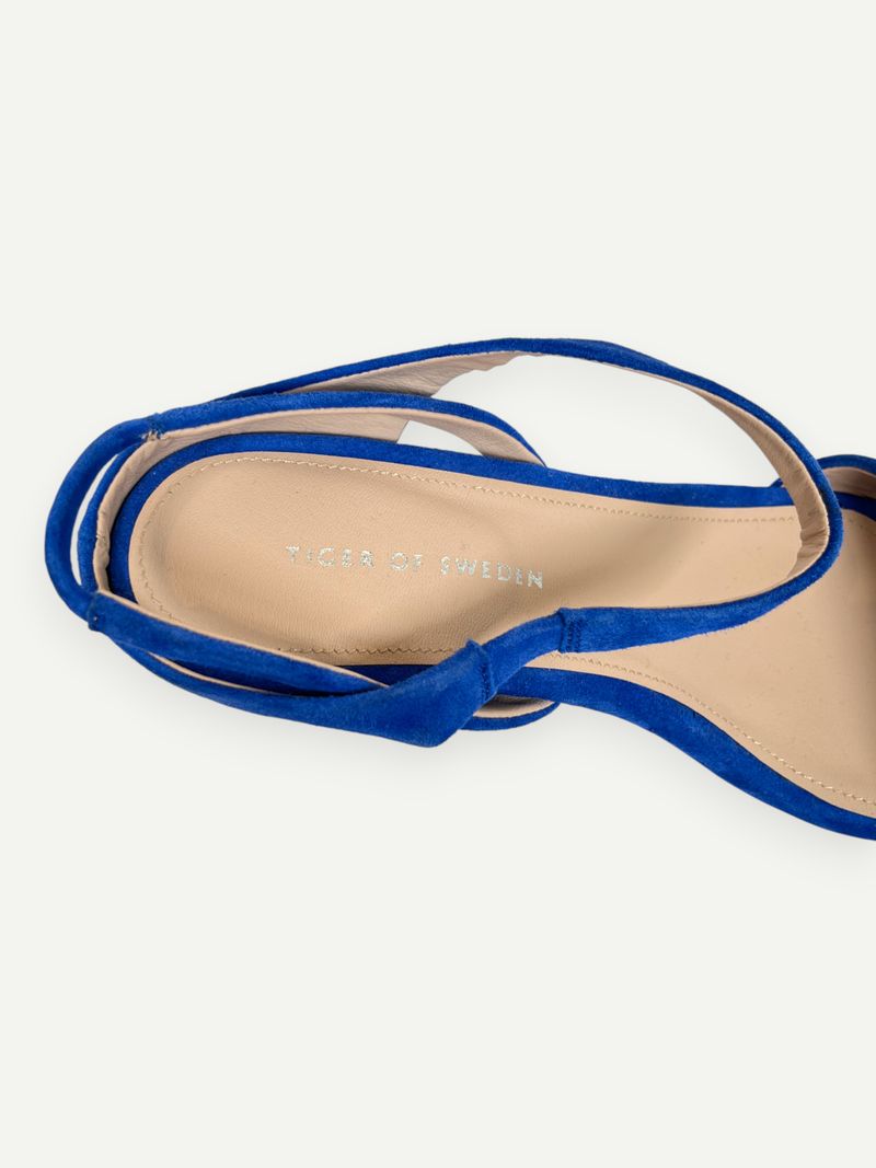 Blue Suede High Heel Sandal