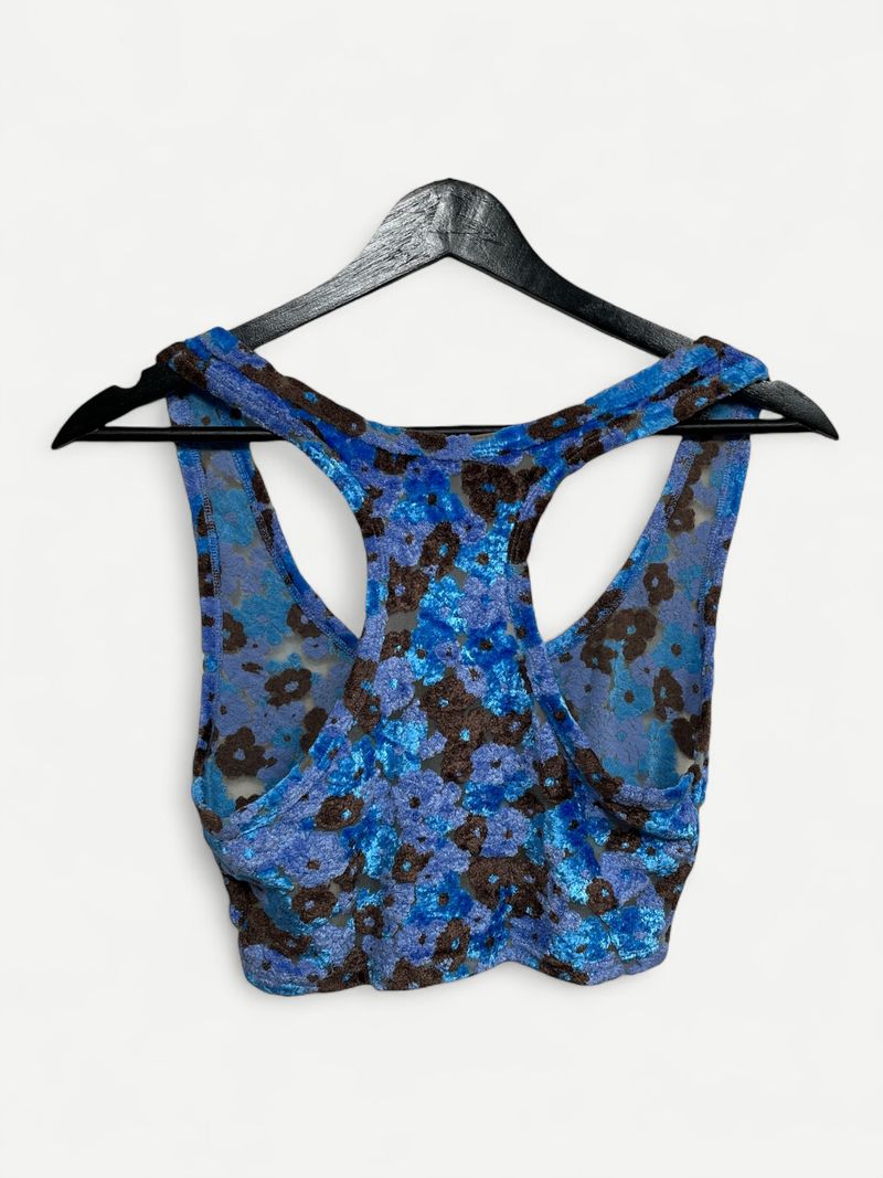 Patterned Blue Tank Top