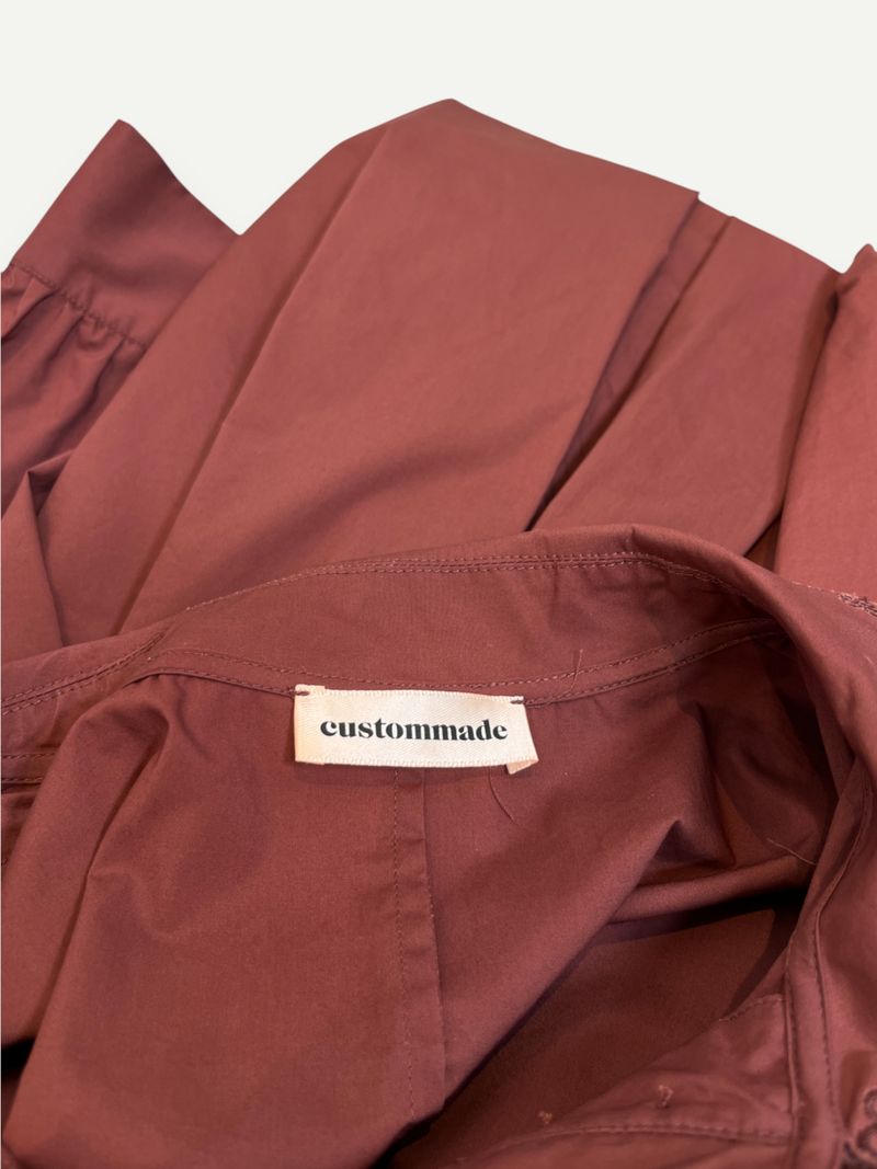 Maroon Cotton Knee Length Dress