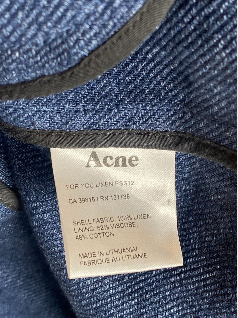 Blue Linen Trench Coat