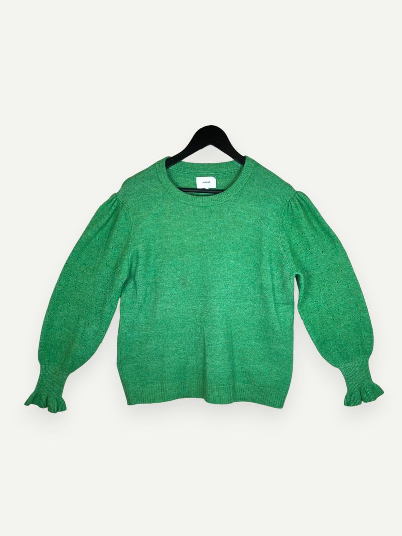 Green Puff Sleeve Knit