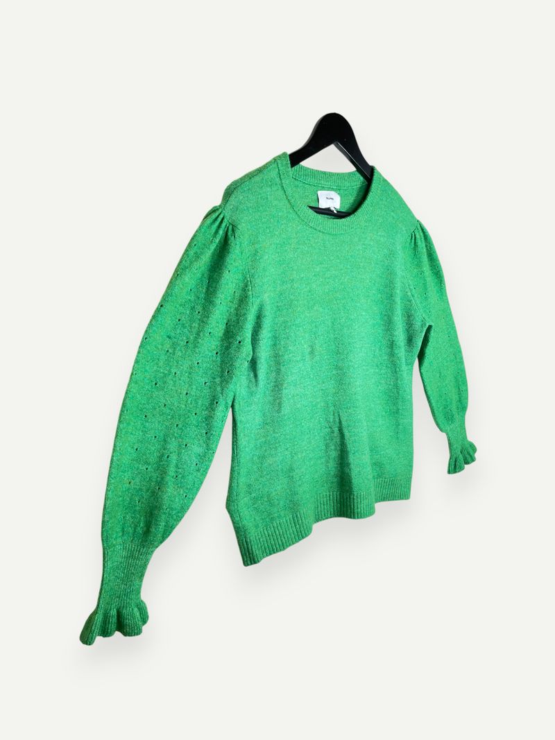 Green Puff Sleeve Knit