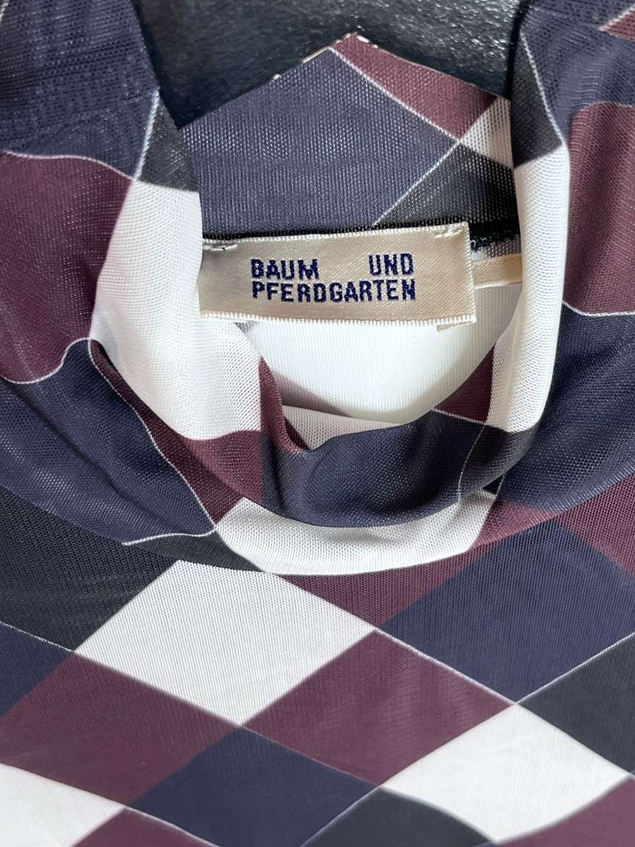 Burgundy & White Long Sleeve Top