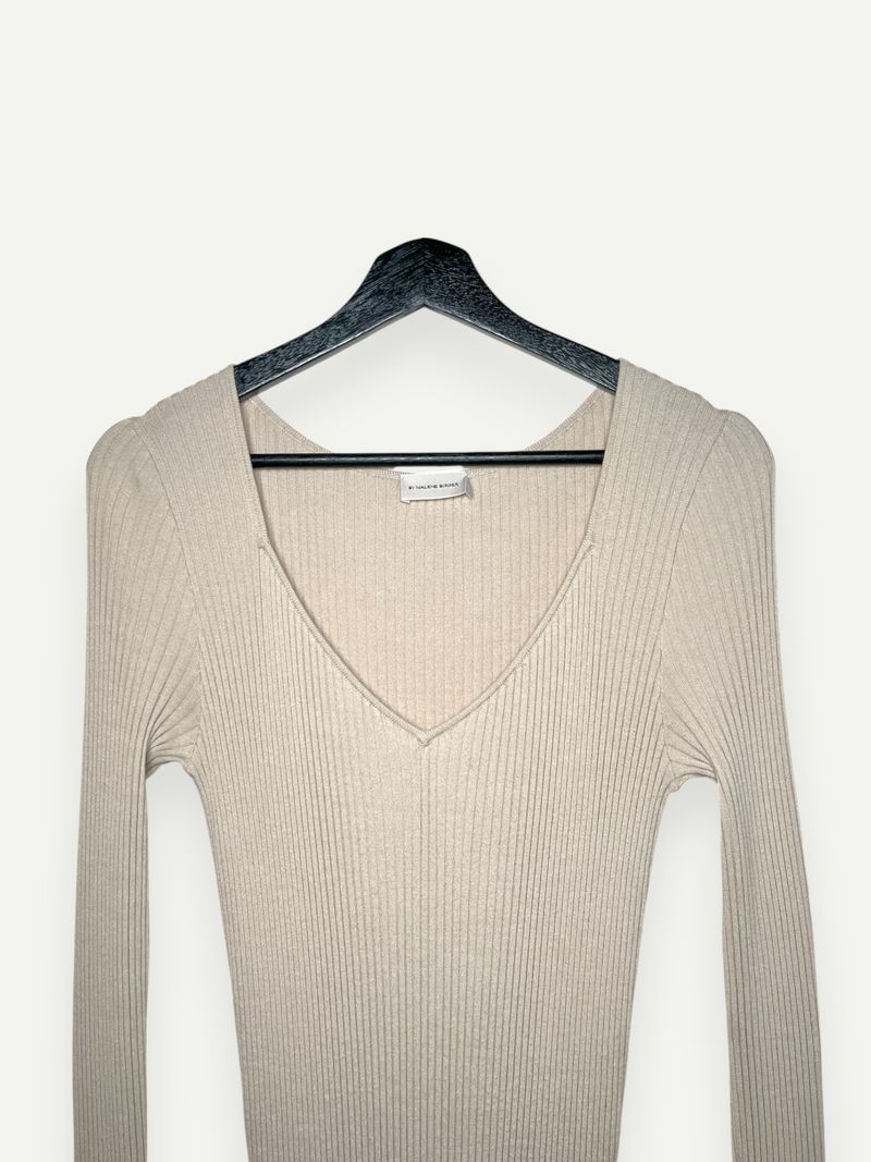 Beige Knitted Maxi Dress