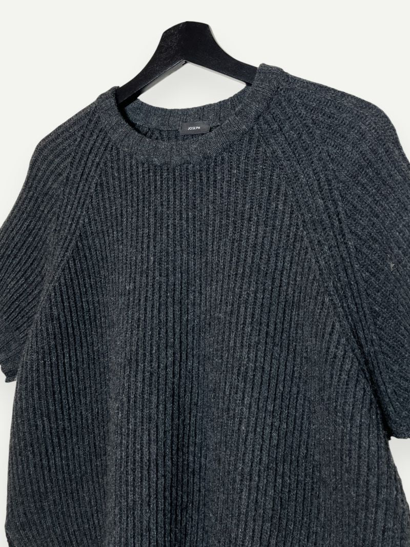 Black Short Sleeve Wool Knit