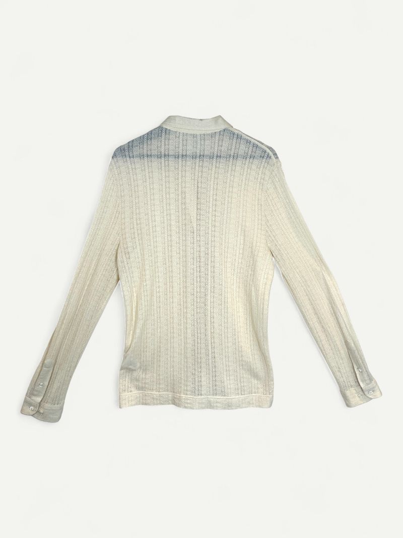 Long Sleeve Beige Cotton Shirt