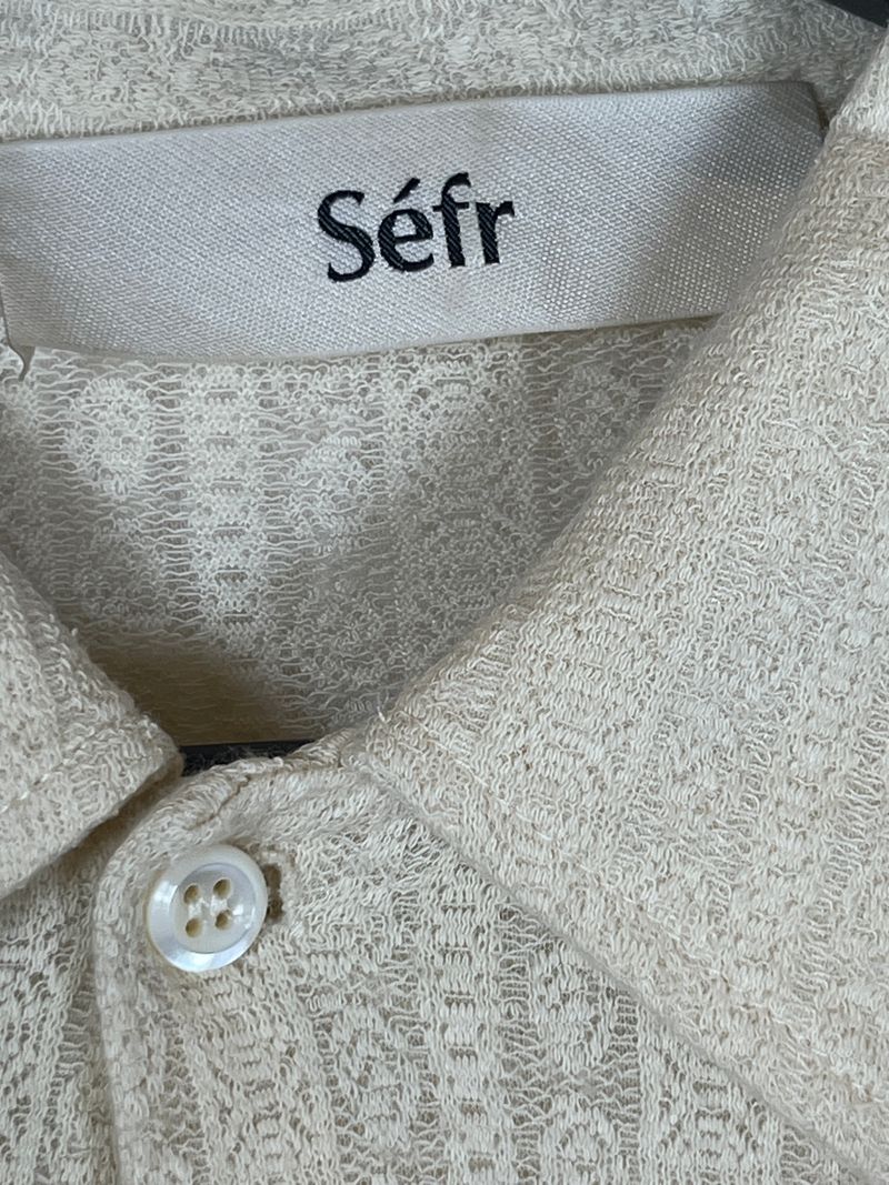 Long Sleeve Beige Cotton Shirt