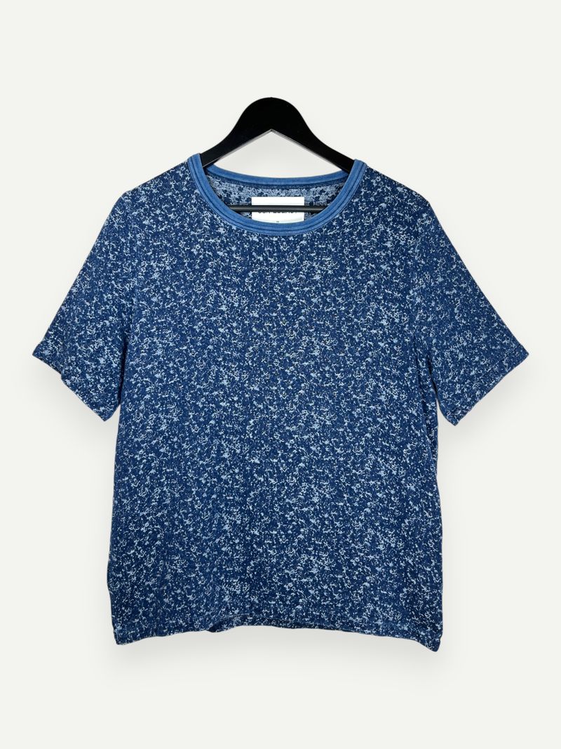 Blue Textured Cotton T-Shirt