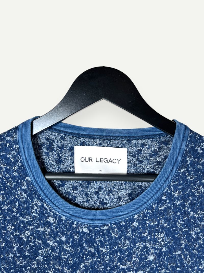 Blue Textured Cotton T-Shirt