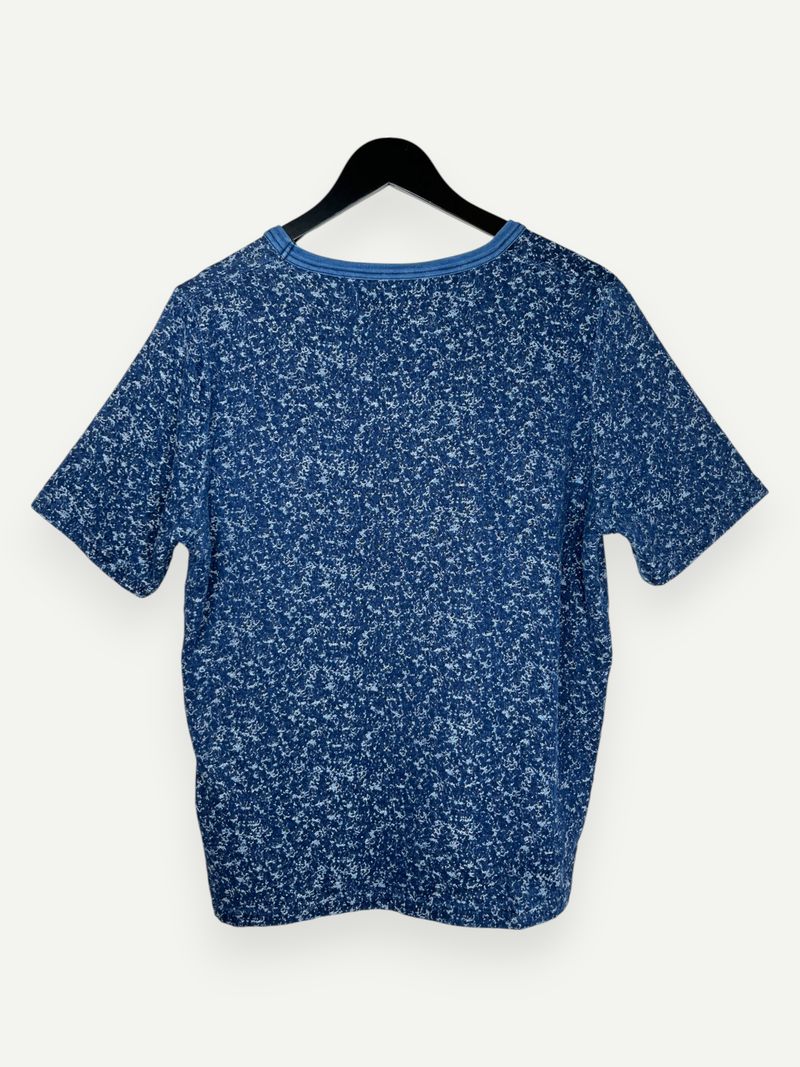 Blue Textured Cotton T-Shirt