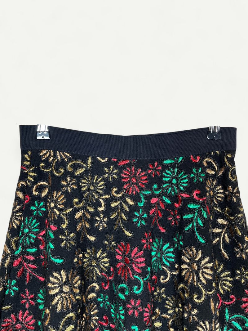 Embroidered A-Line Skirt