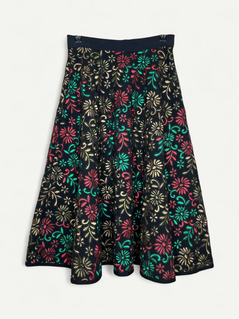 Embroidered A-Line Skirt