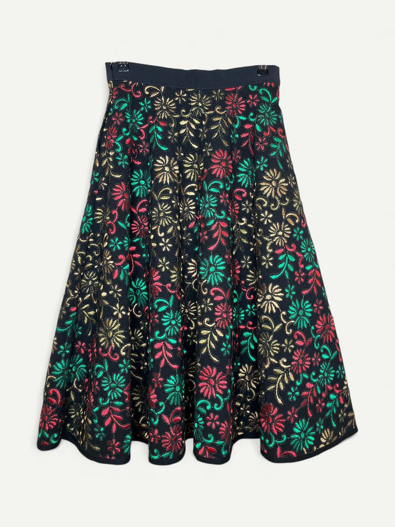 Embroidered A-Line Skirt