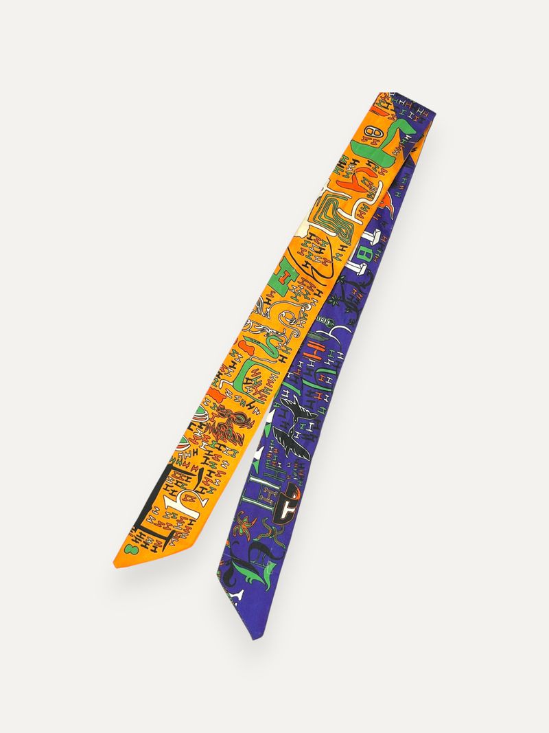 Multi-Colored Twilly Silk Scarf