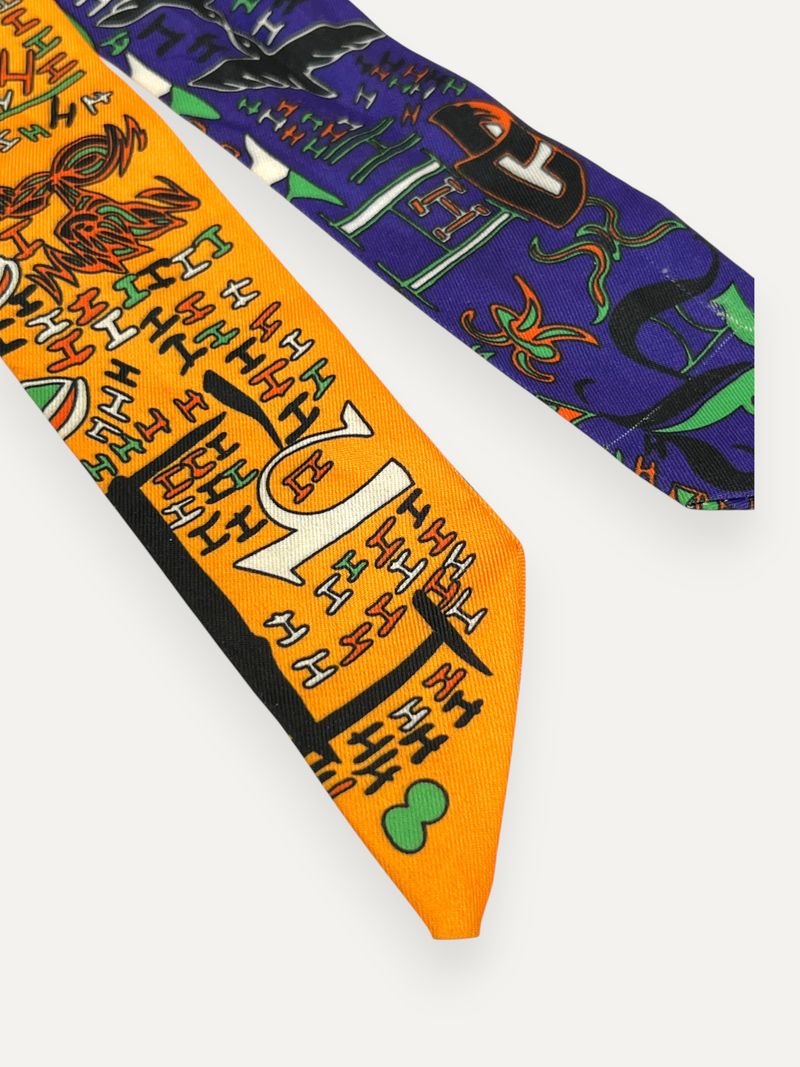 Multi-Colored Twilly Silk Scarf