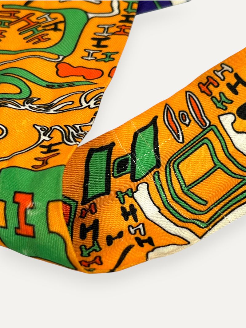 Multi-Colored Twilly Silk Scarf