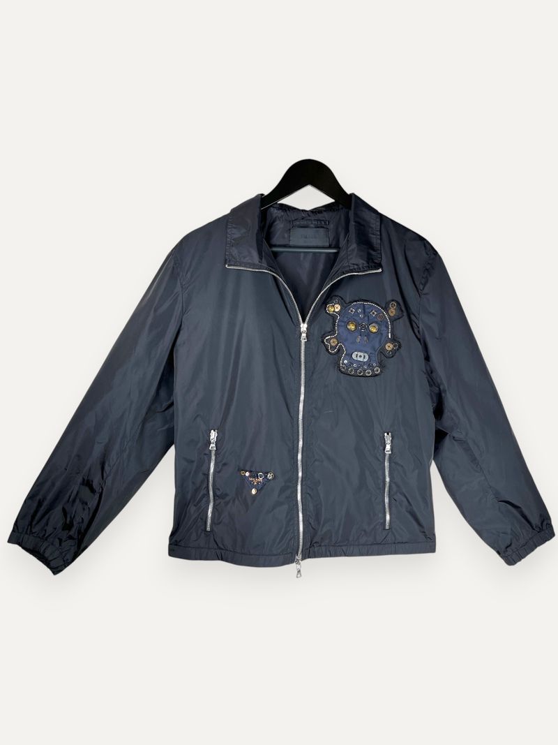 Black Nylon Jacket with Patch