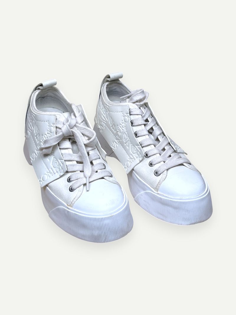 Bumper-Hike White Leather Sneakers