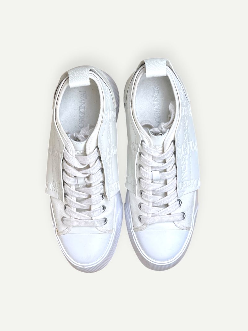 Bumper-Hike White Leather Sneakers