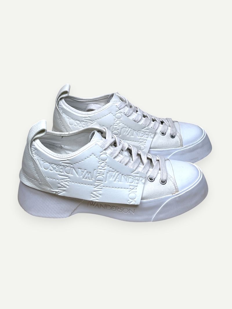 Bumper-Hike White Leather Sneakers