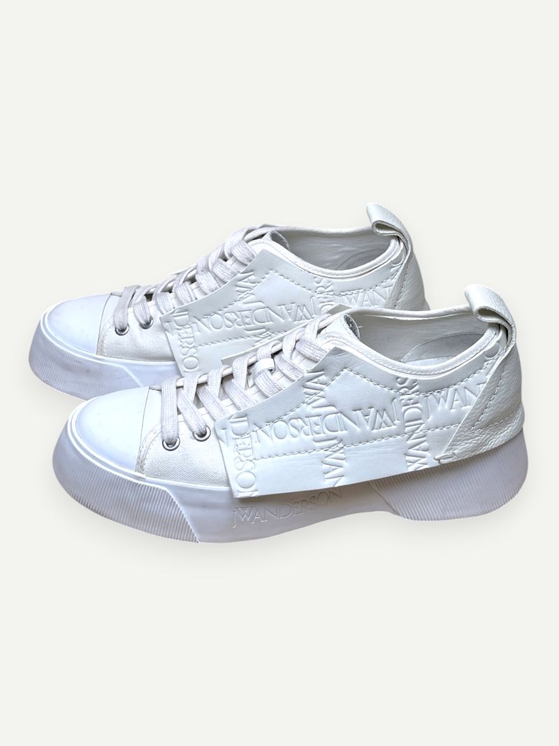 Bumper-Hike White Leather Sneakers