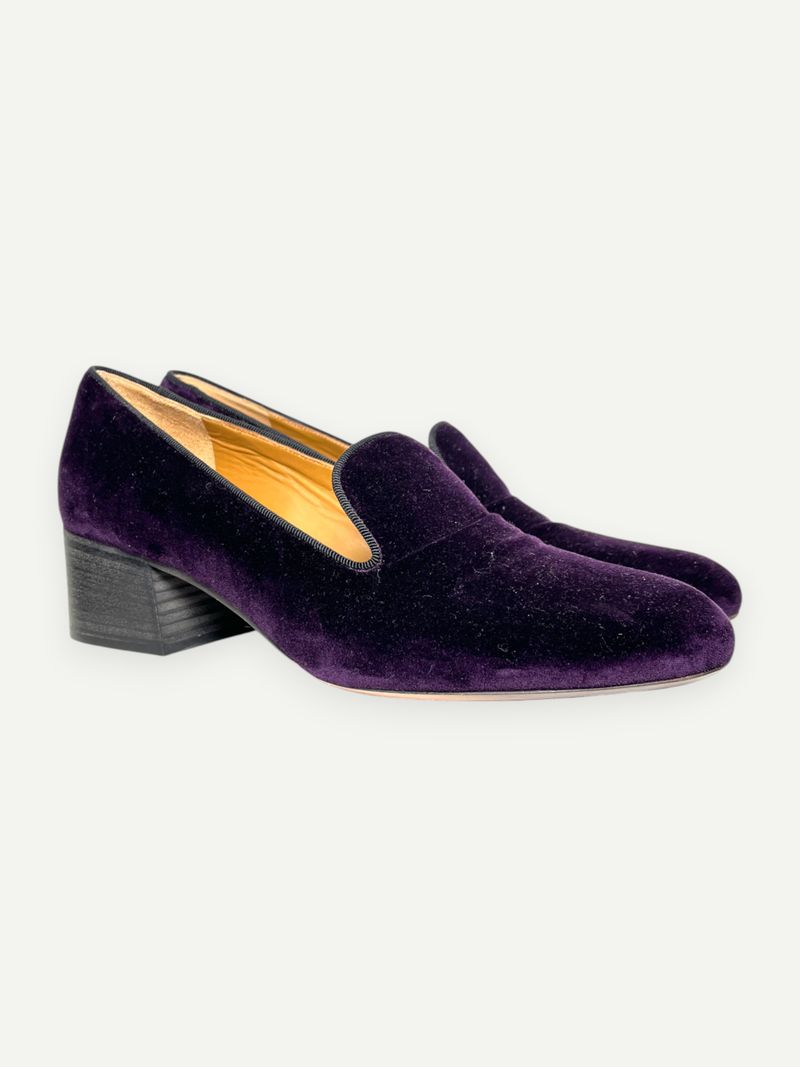 Heeled Velvet Loafers