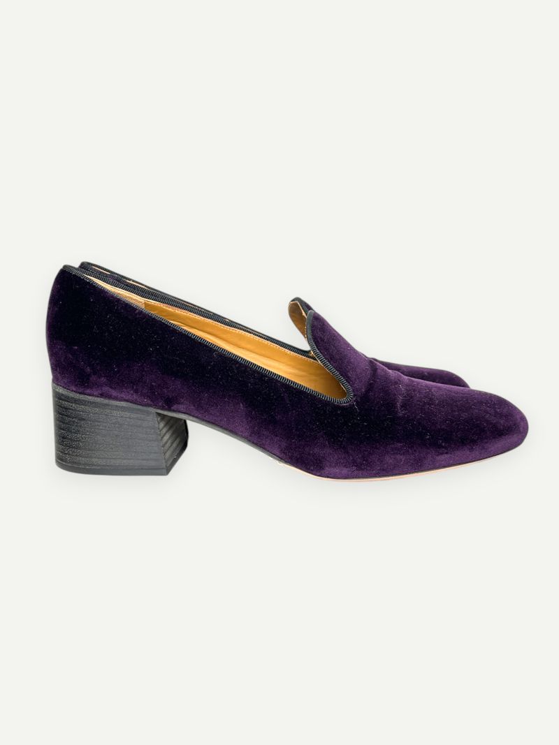 Heeled Velvet Loafers