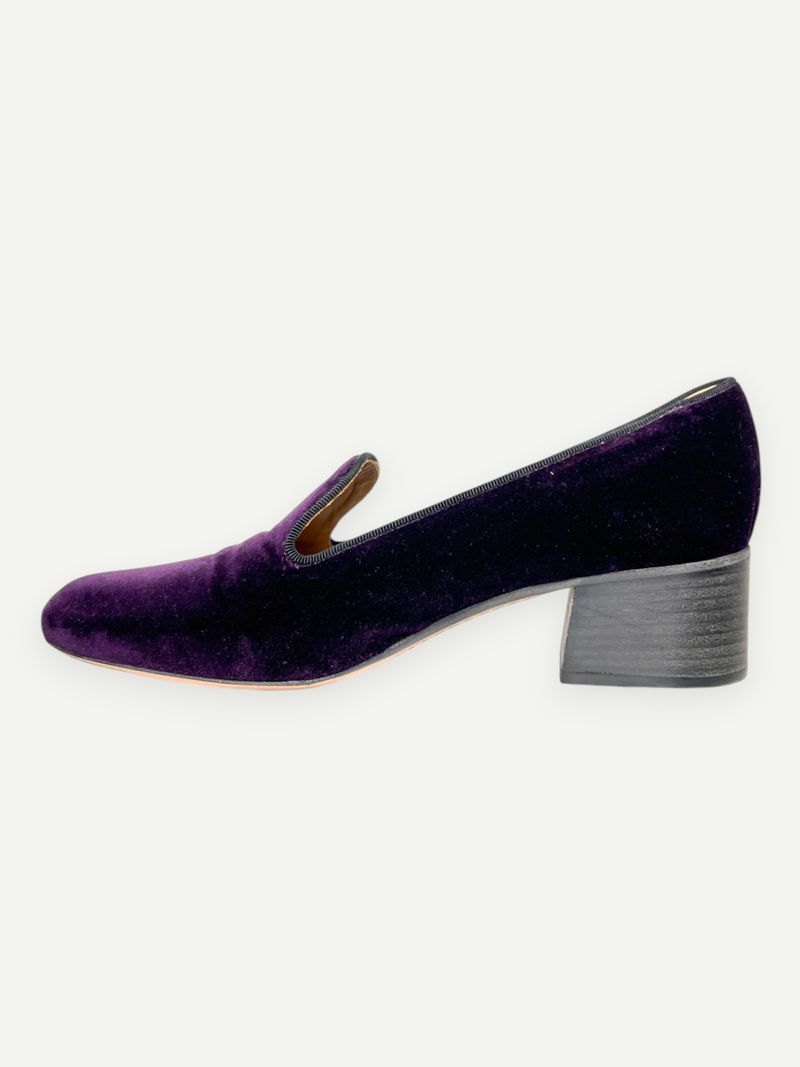 Heeled Velvet Loafers