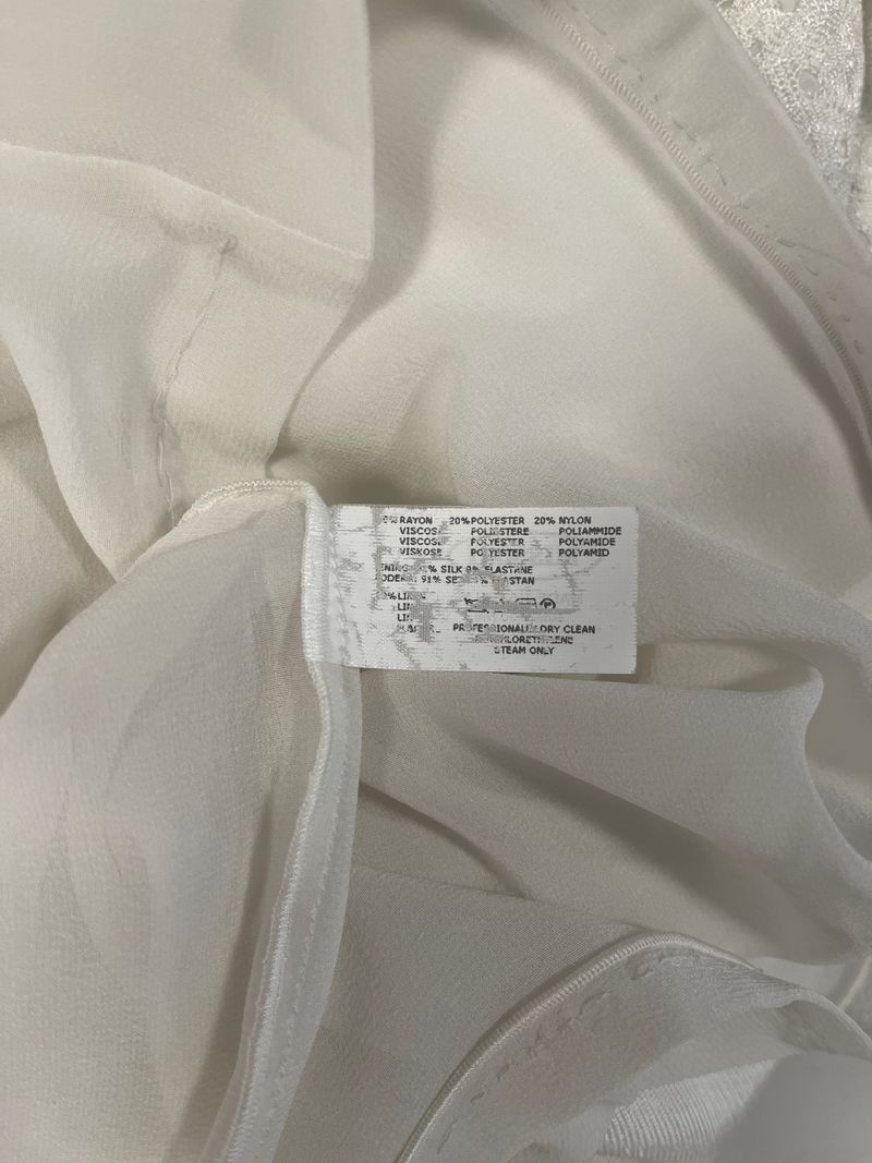 White Silk Knee Length Dress